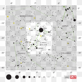 Canis Major Constellation Map, HD Png Download