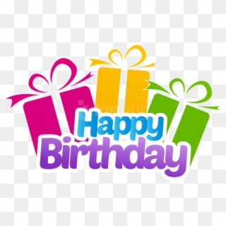 Free Png Happy Birthday With Gifts Png Images Transparent - Happy Birthday Png Text, Png Download
