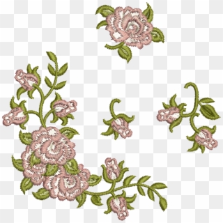 Clip Design Embroidery Png Royalty Free Library - Rose Embroidery Pattern Png, Transparent Png