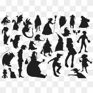 Silhouette Cartoon Character Comics - Disney Characters Silhouette Vector, HD Png Download