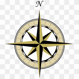 Vintage Compass Rose Transparent Background , Transparent - Compass With Only North, HD Png Download