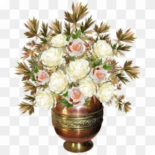 Roses, Copper Vase, Flowers, Arrangement - Jarron Con Flores Png, Transparent Png