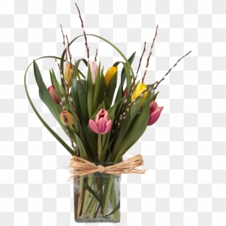 Standard/good -10 Mixed Tulips In A Vase - Bouquet, HD Png Download
