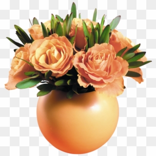 Transparent Vase Of Flowers Clipart - Flowers In Vase Png, Png Download