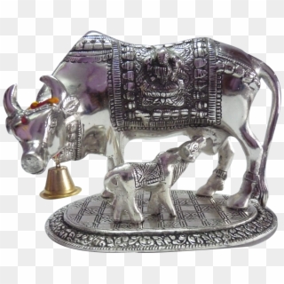 Indian Cow With Calf Png - Figurine, Transparent Png