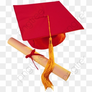 Transparent Graduation Hat Clipart - Transparent Background Graduation Cap Red, HD Png Download