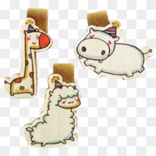 Hippo, Llama, Giraffe Handmade Magnetic Bookmark Set - Cartoon, HD Png Download
