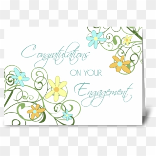 Engagement Congratulations Floral Swirls Greeting Card - Parents Announcing Daughter's Engagement, HD Png Download