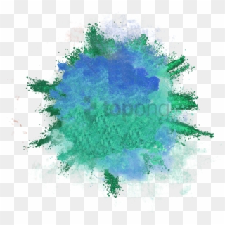 Color Powder Png - Color Splash Png Green, Transparent Png