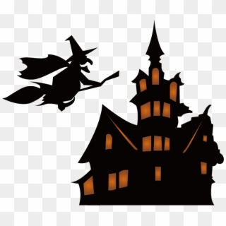 Halloween Silhouette Haunted House Png File - Scary Halloween Png, Transparent Png