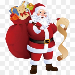 Christmas Father Png Free Image Download - Santa Claus With Presents, Transparent Png