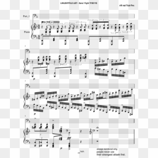 Megalovania Sheet Music Part 2, HD Png Download