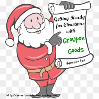 Getting Ready For Christmas With Groupon Goods - Santa Claus With List, HD Png Download