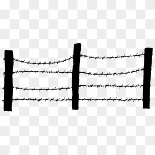 Barbed Wire Fence Chain-link Fencing - Barbed Wire Fence Clip Art, HD Png Download