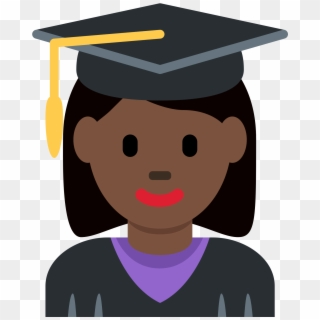 Graduation Cap Cartoon 25, Buy Clip Art - Black Woman Graduate Emoticon, HD Png Download