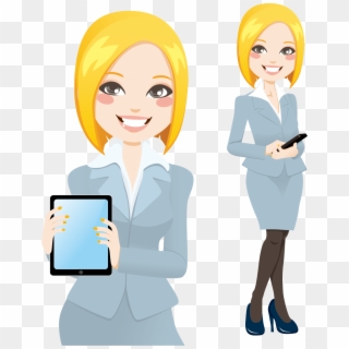 Business Career Woman Vector Material Png Download - Caricatura De Mujer Ejecutiva Rubia, Transparent Png