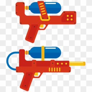 Vector Orange Toy Gun Png Download - Water Gun Illustration, Transparent Png