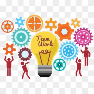 Start The Team To Work Together Light Bulb Ideas Png - Clipart Teamwork, Transparent Png