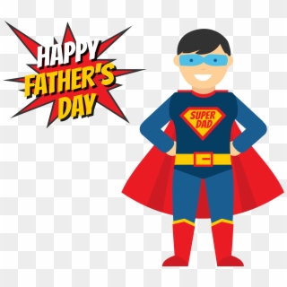Fathers Day Superhero Illustration - Superhero Dad Cartoon Png, Transparent Png