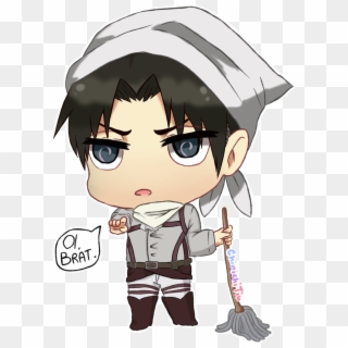 Hair,clip Art,animation,fictional Character - Chibi Levi Ackerman Cleaning, HD Png Download