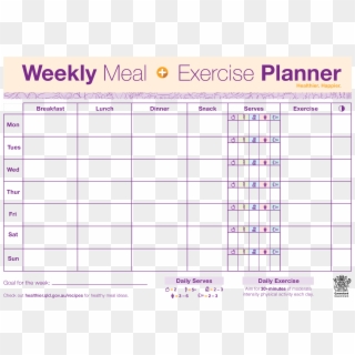 Clip Art Weekly Exercise Templates At - Meal And Activity Planner, HD Png Download