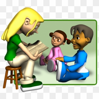 Pin Child Reading Bible Clipart - Teacher And Students Gif, HD Png Download