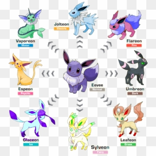 All Eeveelutions, HD Png Download