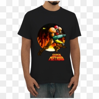 Camiseta Super Metroid Samus Aran De Jogo Velhona - Aquaman, HD Png Download