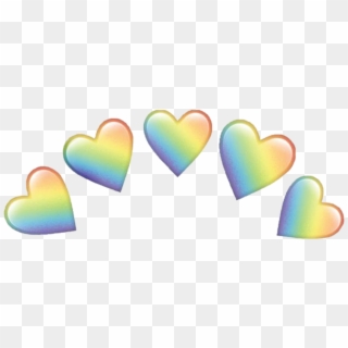 Crown Emoji Png -heart Rainbow Emojis Crown Emoji Hearts - Rainbow Heart Emoji Transparent, Png Download
