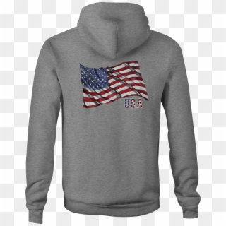 American Zip Up Hoodie Usa Flag Waving Hooded Sweatshirt - Hoodie, HD Png Download
