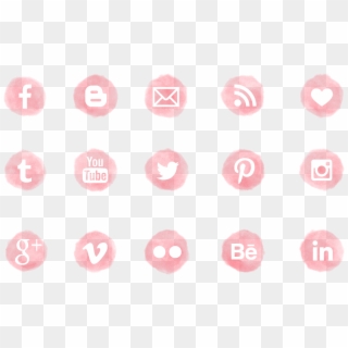 Transparent Youtube Circle Png - Watercolor Social Media Icons Png, Png Download