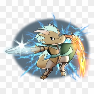 Kip’s Hybrid Form With Flame Blade Active And Casting - Cartoon, HD Png Download