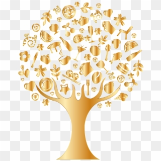 Clear Background Gold Tree Png, Transparent Png