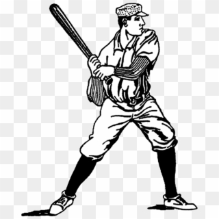Vintage Baseball Player Clip Art, HD Png Download