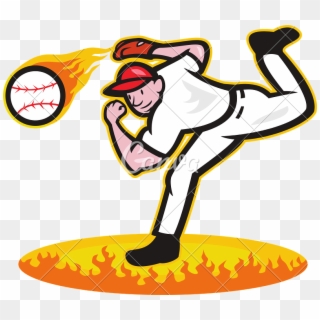 Transparent Pitcher Clipart - Baseball Pitcher Throwing Baseball Clipart, HD Png Download