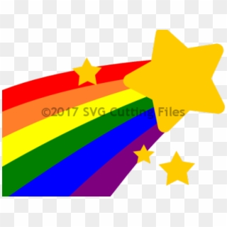 Transparent Falling Stars Png - Shooting Star With Rainbow, Png Download