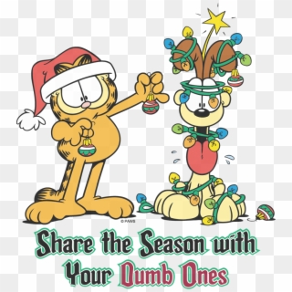 Garfield Share The Season Juniors T-shirt - Garfield Christmas, HD Png Download