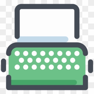 Typewriter With Paper Icon, HD Png Download