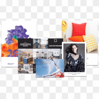 A Picture Of Our Custom Lookbook Printing With Different - Throw Pillow, HD Png Download