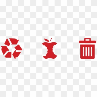 Recycle, Bitten Apple Core, And Trash Can - Emblem, HD Png Download