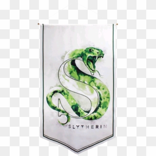 Slytherin Watercolour Satin Banner - Harry Potter Slytherin Logo, HD Png Download