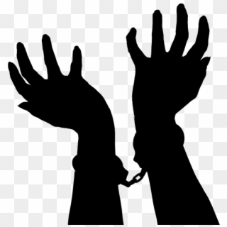 Silhouette, Hands, Handcuffs, Black, Human, Shadow - Sombra De Manos Png, Transparent Png