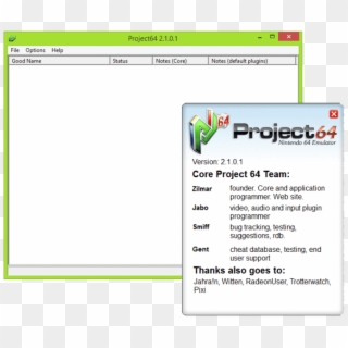 Nintendo 64 Emulator - Project 64 2.3 2, HD Png Download