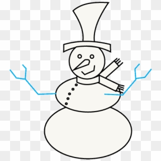How To Draw Snowman - Cartoon, HD Png Download