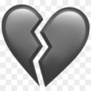 Broken Black Heart Emoji - Broken Heart Emoji Transparent, HD Png Download