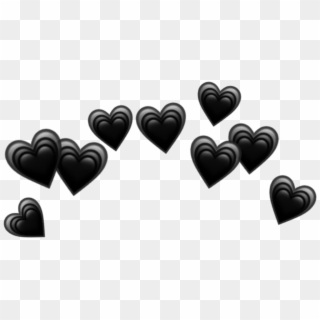 Heart Hearts Crown Black Tumblr Emoji Png Heart Crown - Black Hearts Crown Png, Transparent Png