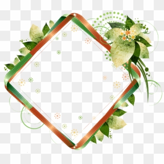 Picture Flower Pattern Frame Diamond Green Clipart - Boxes Border In Png, Transparent Png