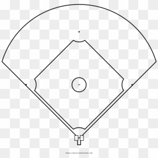 Baseball Field Coloring Page - Baseball Diamond Line Drawing, HD Png Download