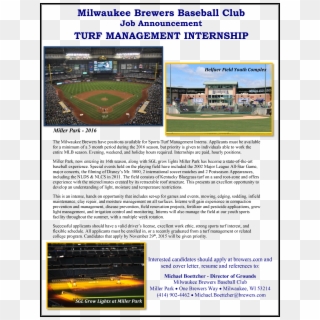 Brewers Turf Posting 2016 - Baseball Park, HD Png Download