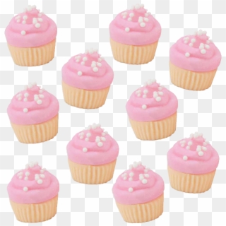 Mini Pink Vanilla Fondant Cupcakes, HD Png Download